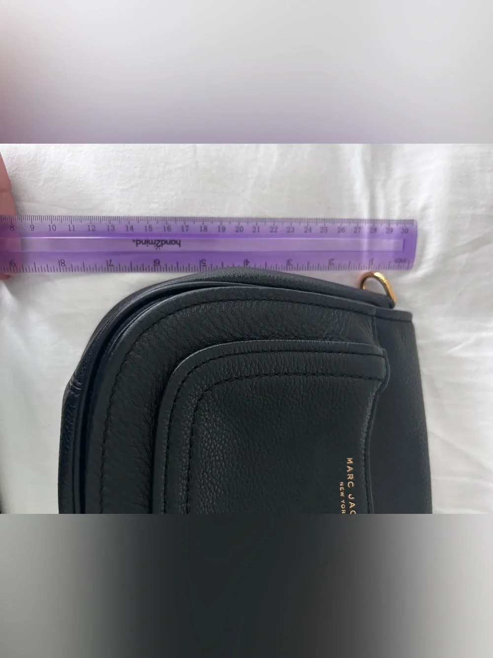 Marc Jacobs Black Pebbled Crossbody Shoulder Bag and matching wrist wallet